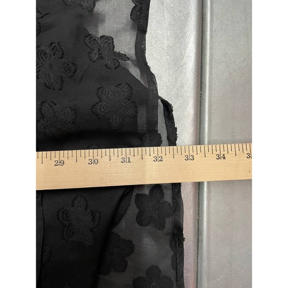 Allegra K Collared Shirt Dress Womens‎ Large Black Floral Whimsigoth - Picture 7 of 10